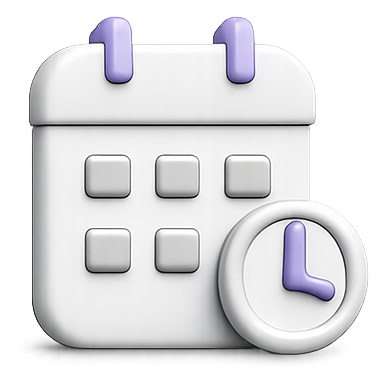 Calendar with clock icon